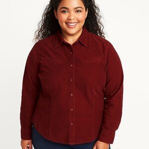 2/40$  COLUMBIA corduroy button down cord shirt red cord long sleeves